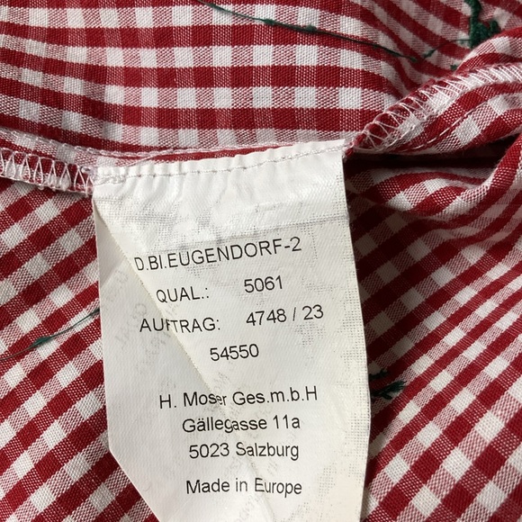 h. moser Salzberg Red Gingham Reindeer Button Front Shirt, Size EU 42/L - Picture 10 of 12